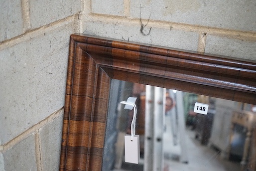 A 19th century rectangular rosewood wall mirror, width 62cm, height 90cm